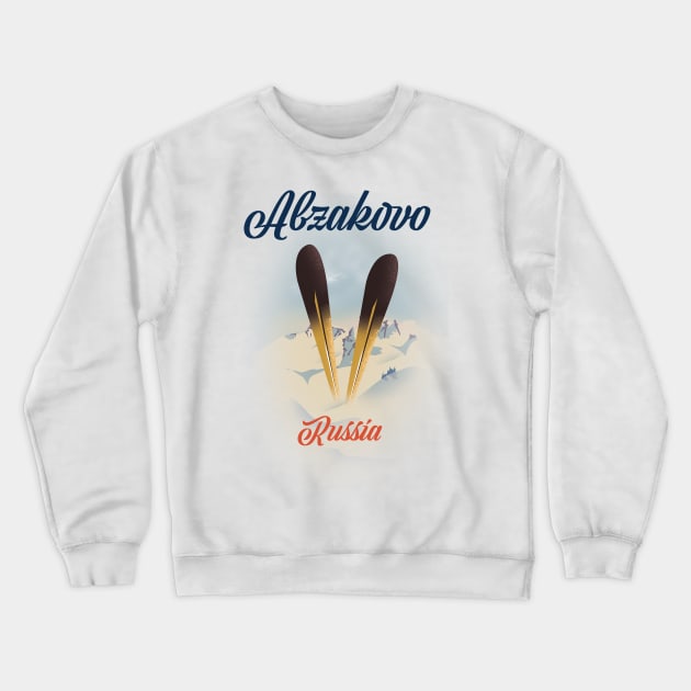 Abzakovo Russian ski poster Crewneck Sweatshirt by nickemporium1